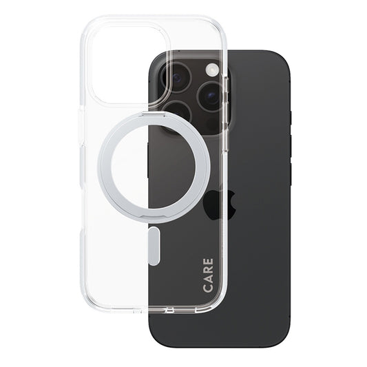 Ovitek MagSafe za Apple iPhone 16 Pro, PanzerGlass, Care Feature Kickstand, Srebrno prozoren