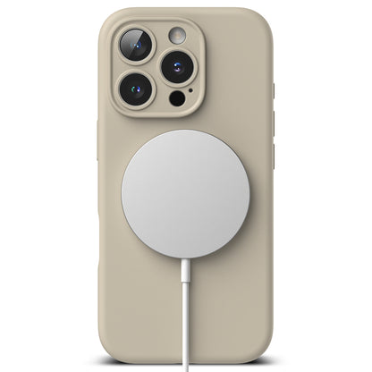 Ovitek MagSafe za Apple iPhone 16 Pro, Ringke, silikon, krem