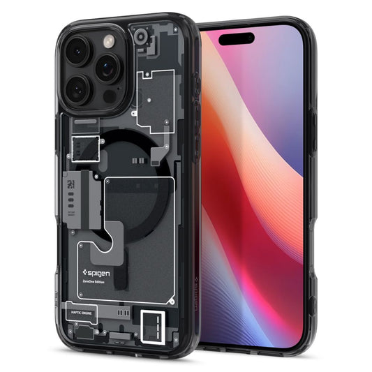 Ovitek MagSafe za Apple iPhone 16 Pro, Spigen, Ultra Hybrid Zero One, Mat Črna ACS08135