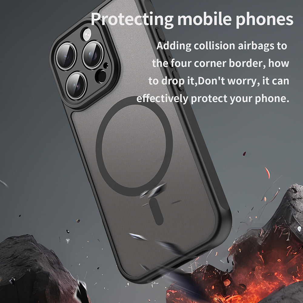Ovitek MagSafe za Apple iPhone 16 Pro, Techsuit, HaloFrost II, Črn
