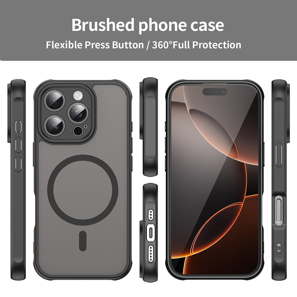 Ovitek MagSafe za Apple iPhone 16 Pro, Techsuit, HaloFrost II, Črn
