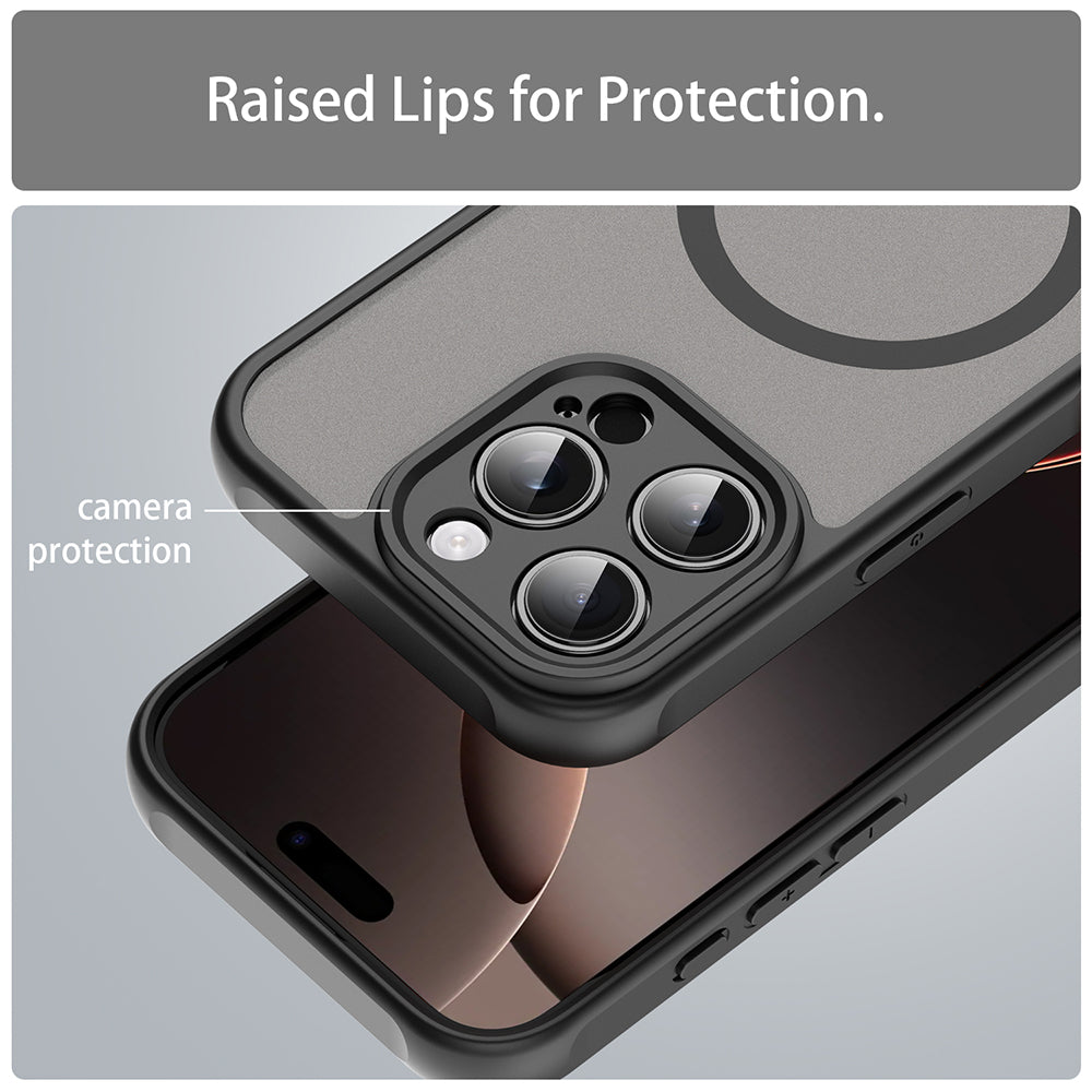 Ovitek MagSafe za Apple iPhone 16 Pro, Techsuit, HaloFrost II, Črn