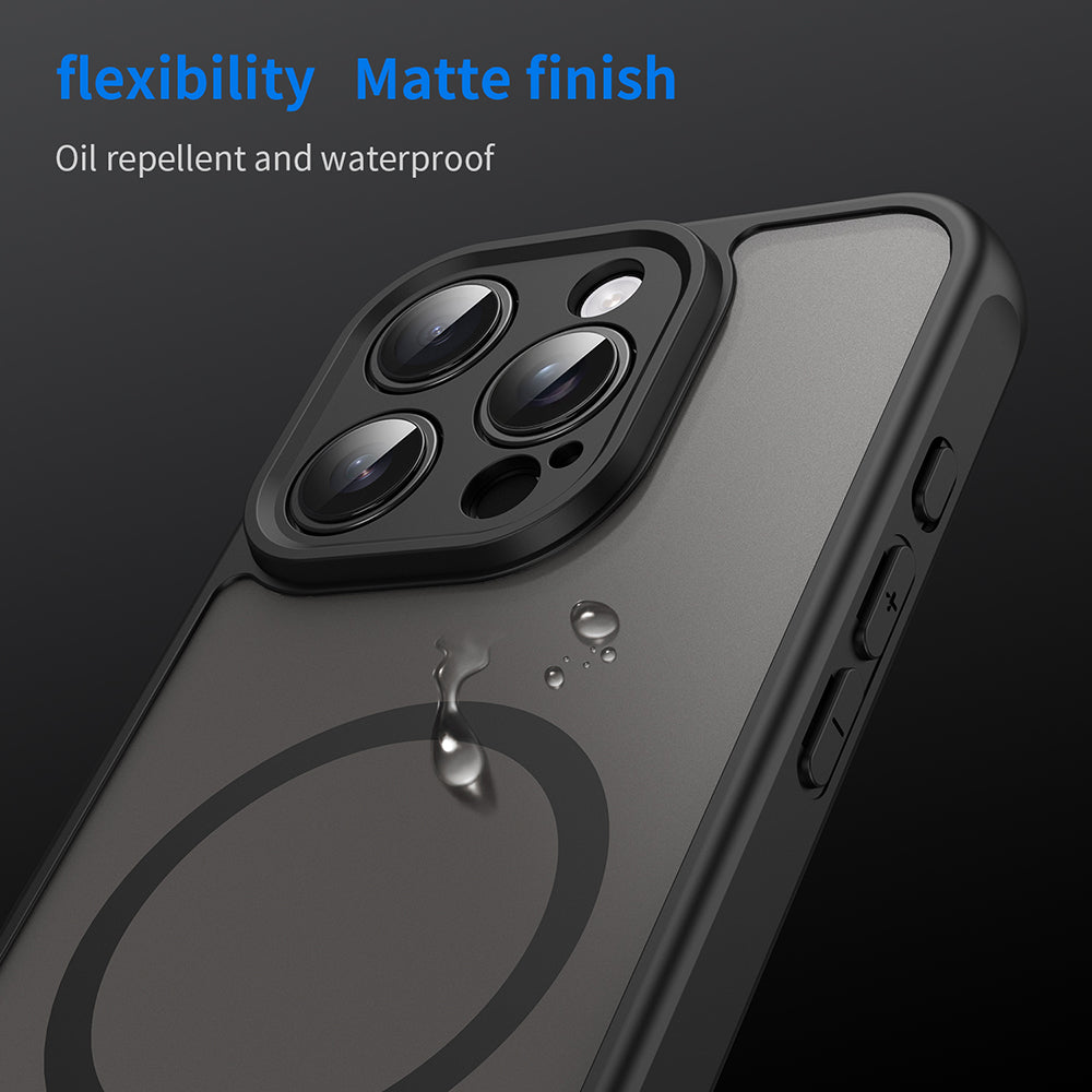 Ovitek MagSafe za Apple iPhone 16 Pro, Techsuit, HaloFrost II, Črn