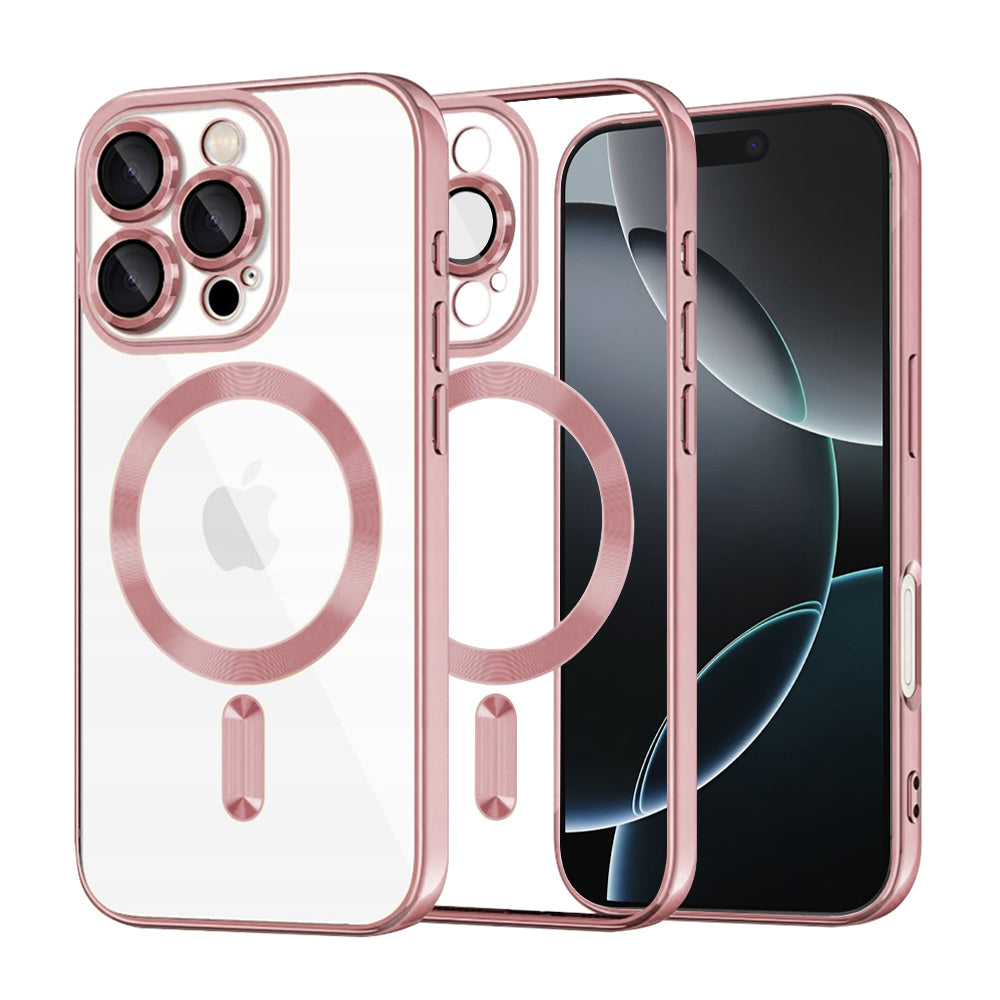 MagSafe ovitek za Apple iPhone 16 Pro, Techsuit, Luxury Crystal, Roza