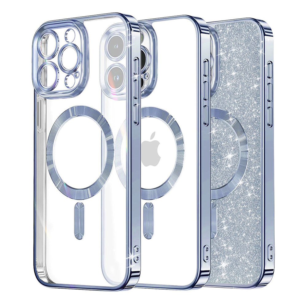 MagSafe ovitek za Apple iPhone 16 Pro, Techsuit, Luxury Glitter, Bleu