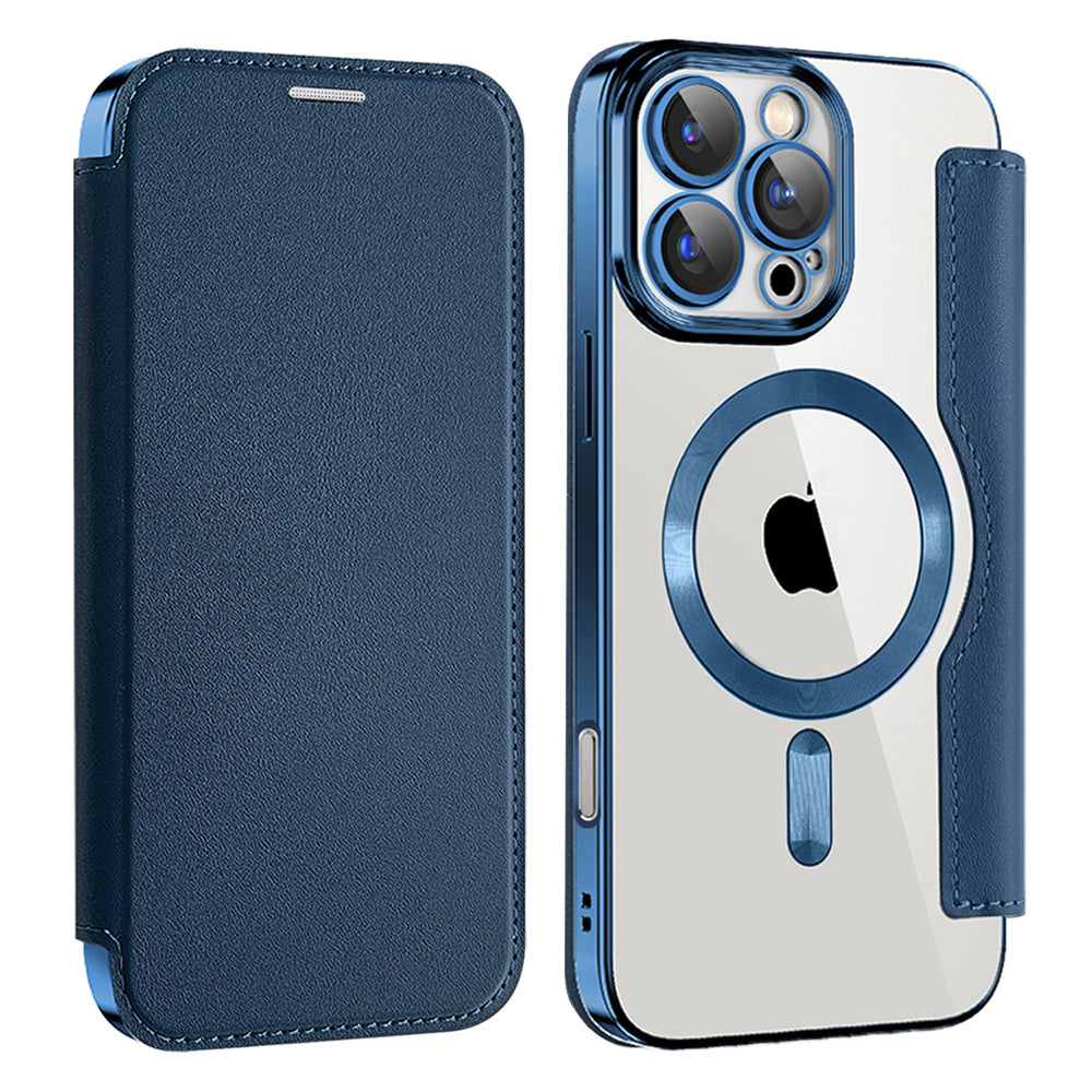 Ovitek MagSafe za Apple iPhone 16 Pro, Techsuit, SmartMag Book, modra