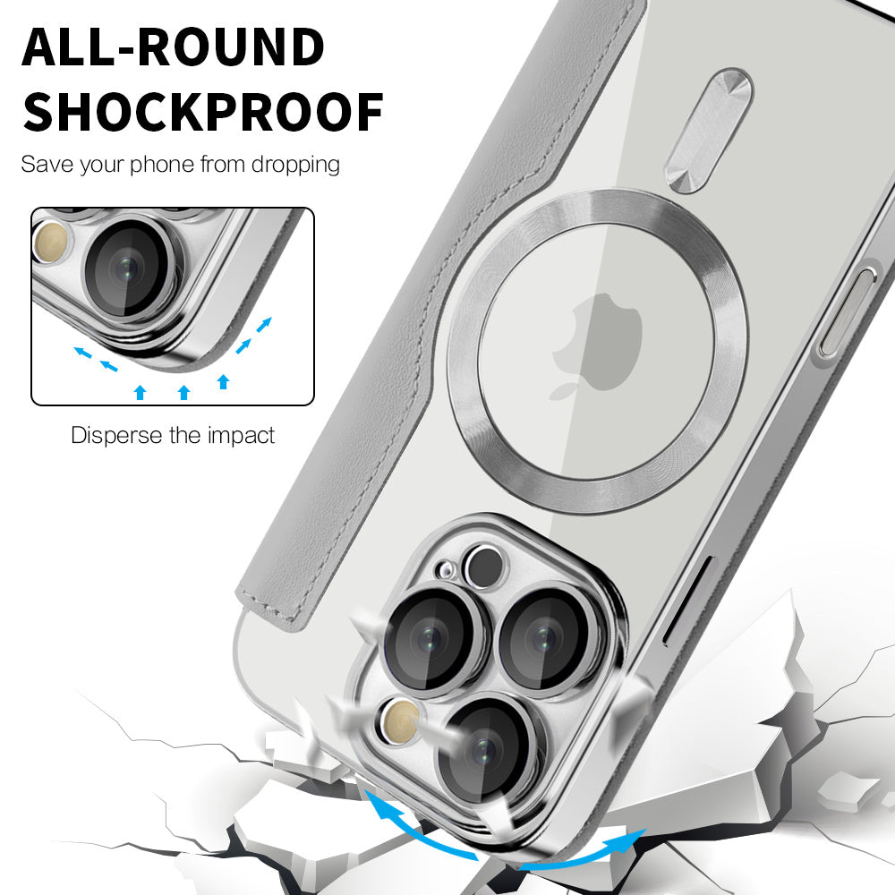 Ovitek MagSafe za Apple iPhone 16 Pro, Techsuit, SmartMag Book, Siva