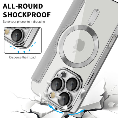 Ovitek MagSafe za Apple iPhone 16 Pro, Techsuit, SmartMag Book, Siva