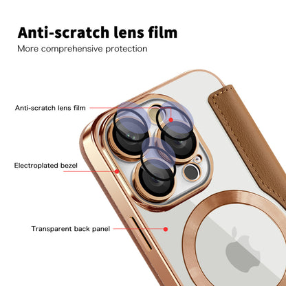 Ovitek MagSafe za Apple iPhone 16 Pro, Techsuit, SmartMag Book, rjav