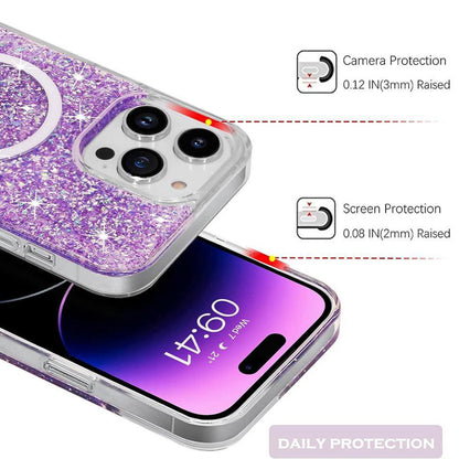 MagSafe ovitek za Apple iPhone 16 Pro, Techsuit, bleščeči bleščice, modra