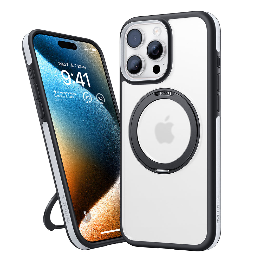 MagSafe Case for Apple iPhone 16 Pro, Torras, Ostand R Fusion, Black
