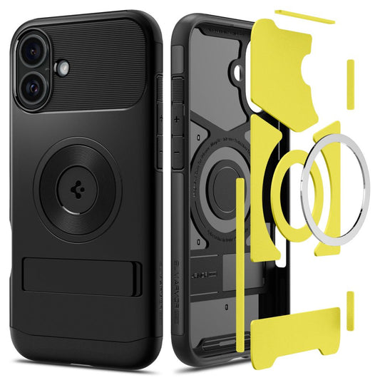 Ovitek MagSafe za Apple iPhone 16, Spigen, Slim Armor, Črn