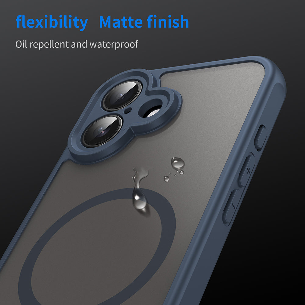 MagSafe Case for Apple iPhone 16, Techsuit, HaloFrost II, Navy Blue
