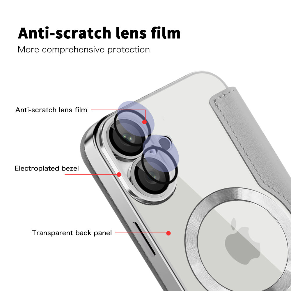 Ovitek MagSafe za Apple iPhone 16, Techsuit, SmartMag Book, Siva