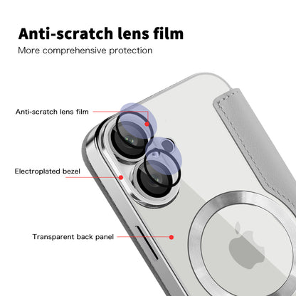 Ovitek MagSafe za Apple iPhone 16, Techsuit, SmartMag Book, Siva