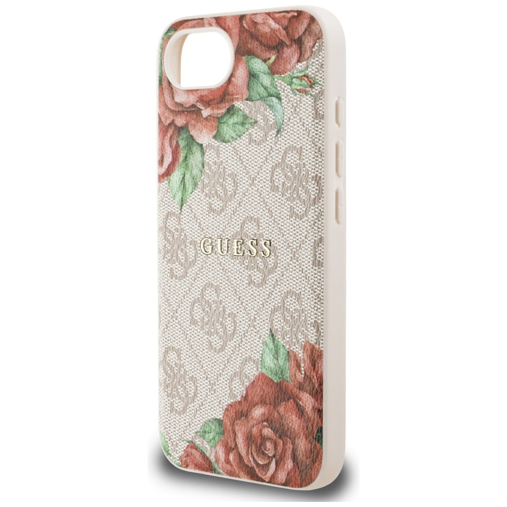 MagSafe Case for Apple iPhone 16e, Guess, 4G Flowers Print, Pink