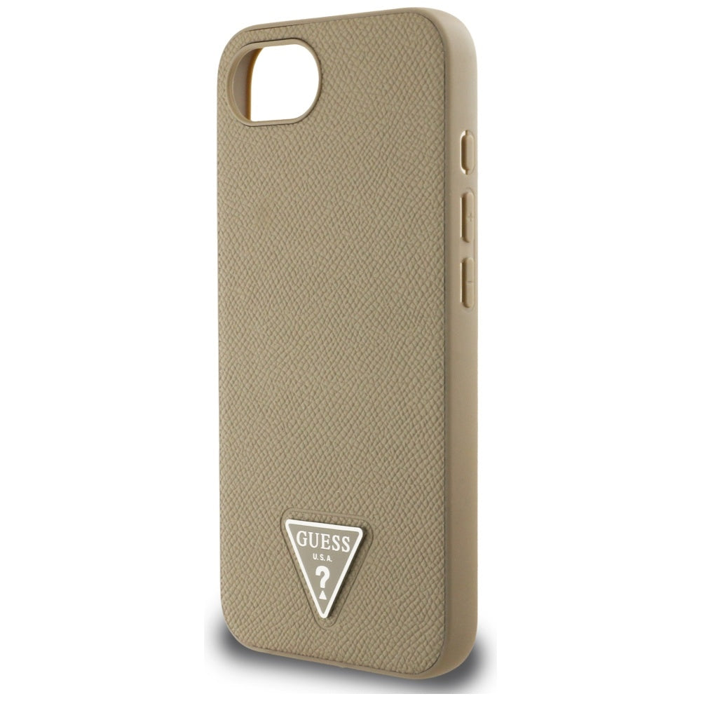Ovitek MagSafe za Apple iPhone 16e, Guess, Grained Triangle Logo, Rjava