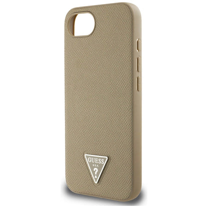 Ovitek MagSafe za Apple iPhone 16e, Guess, Grained Triangle Logo, Rjava