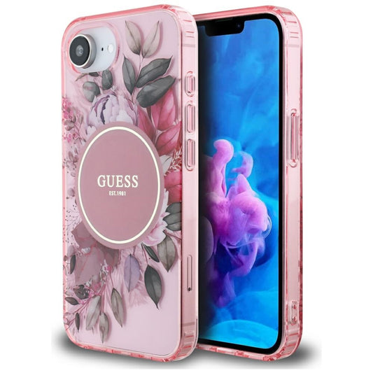 Ovitek MagSafe za Apple iPhone 16e, Guess, IML Flowers, Roza