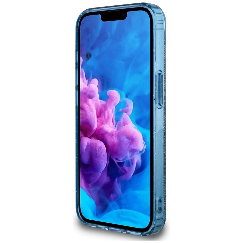 Ovitek MagSafe za Apple iPhone 16e, Guess, IML Glitter 4G Circle Triangle, Modra