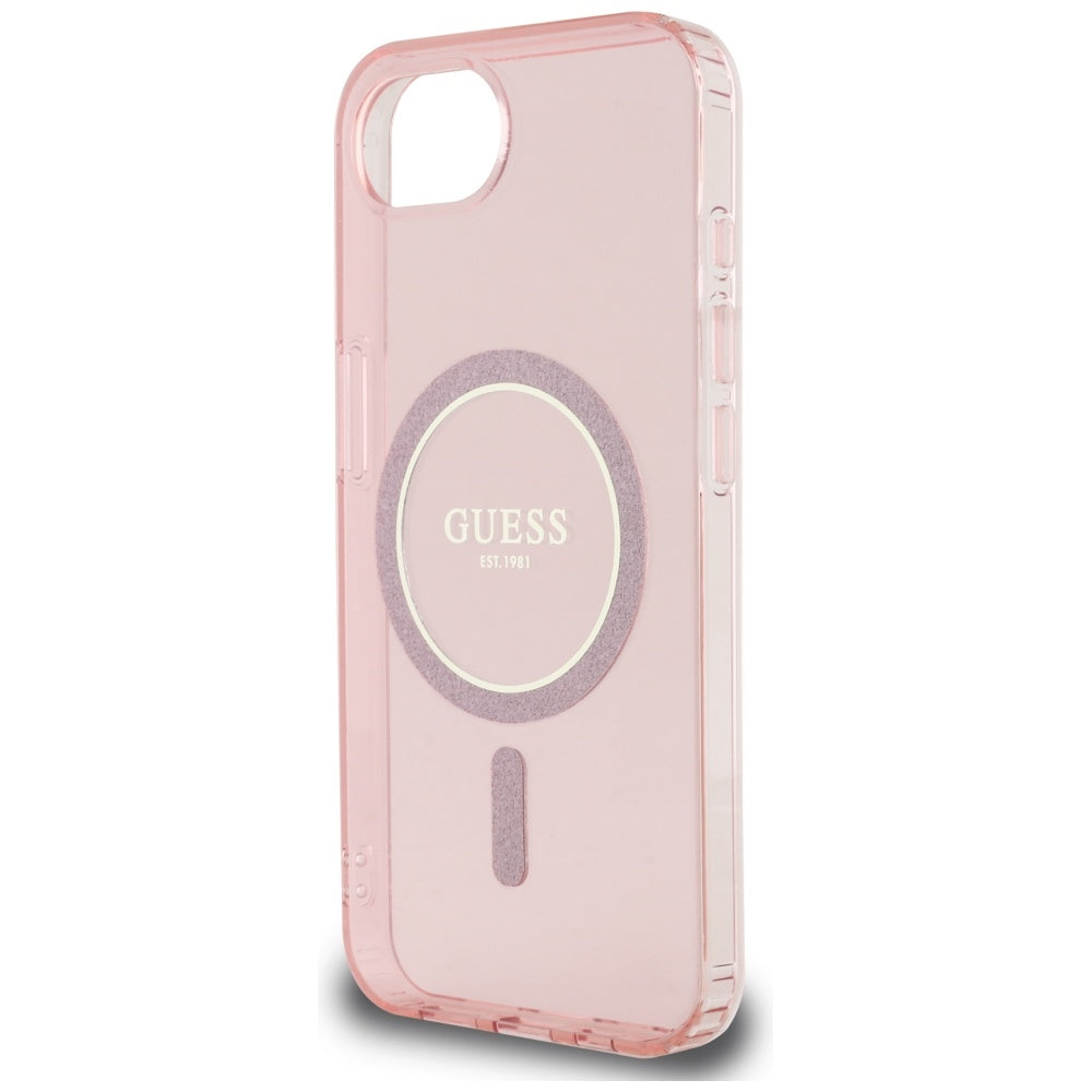Ovitek MagSafe za Apple iPhone 16e, Guess, IML Glitter Circle, Roza