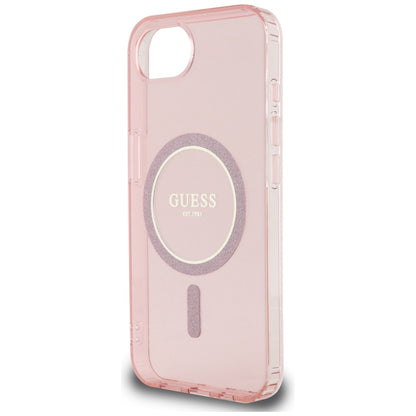 Ovitek MagSafe za Apple iPhone 16e, Guess, IML Glitter Circle, Roza