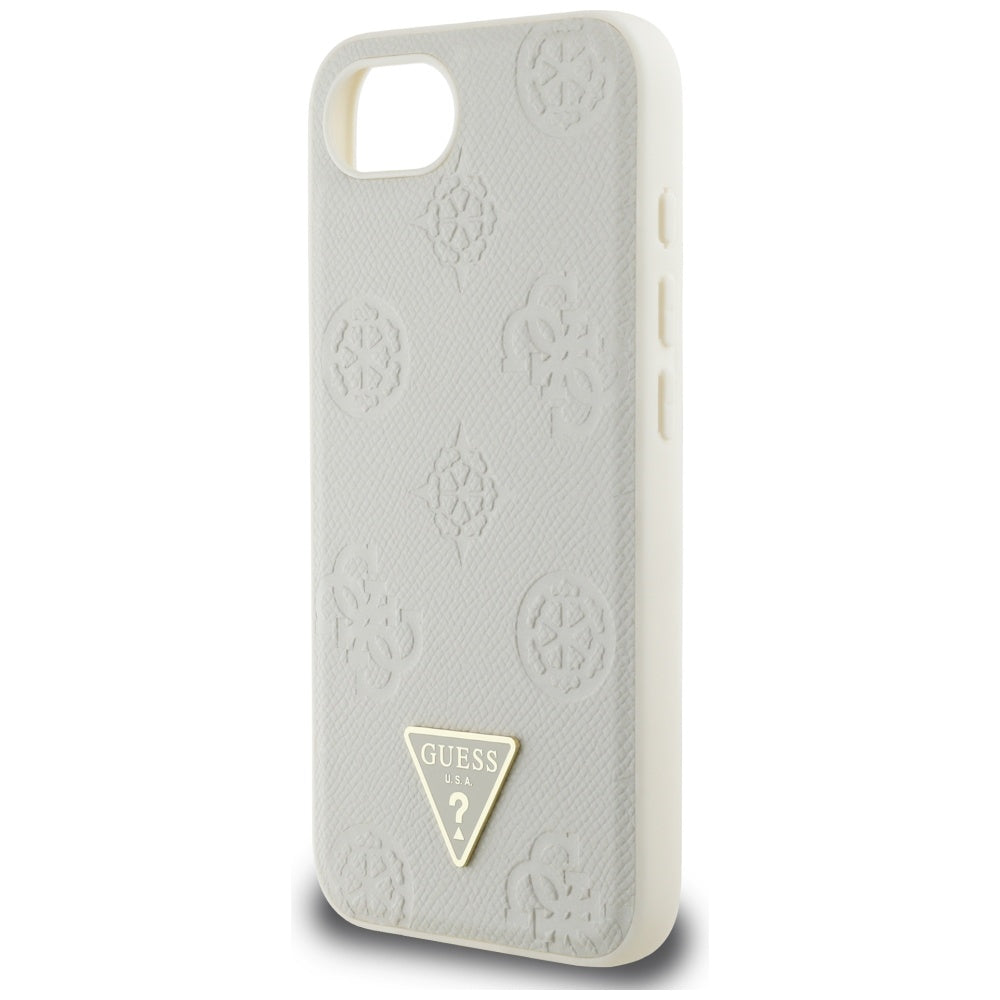 MagSafe ovitek za Apple iPhone 16e, Guess, Peony Grained Hot Stamp Triangle, Bež