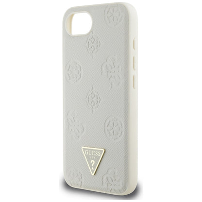 MagSafe ovitek za Apple iPhone 16e, Guess, Peony Grained Hot Stamp Triangle, Bež