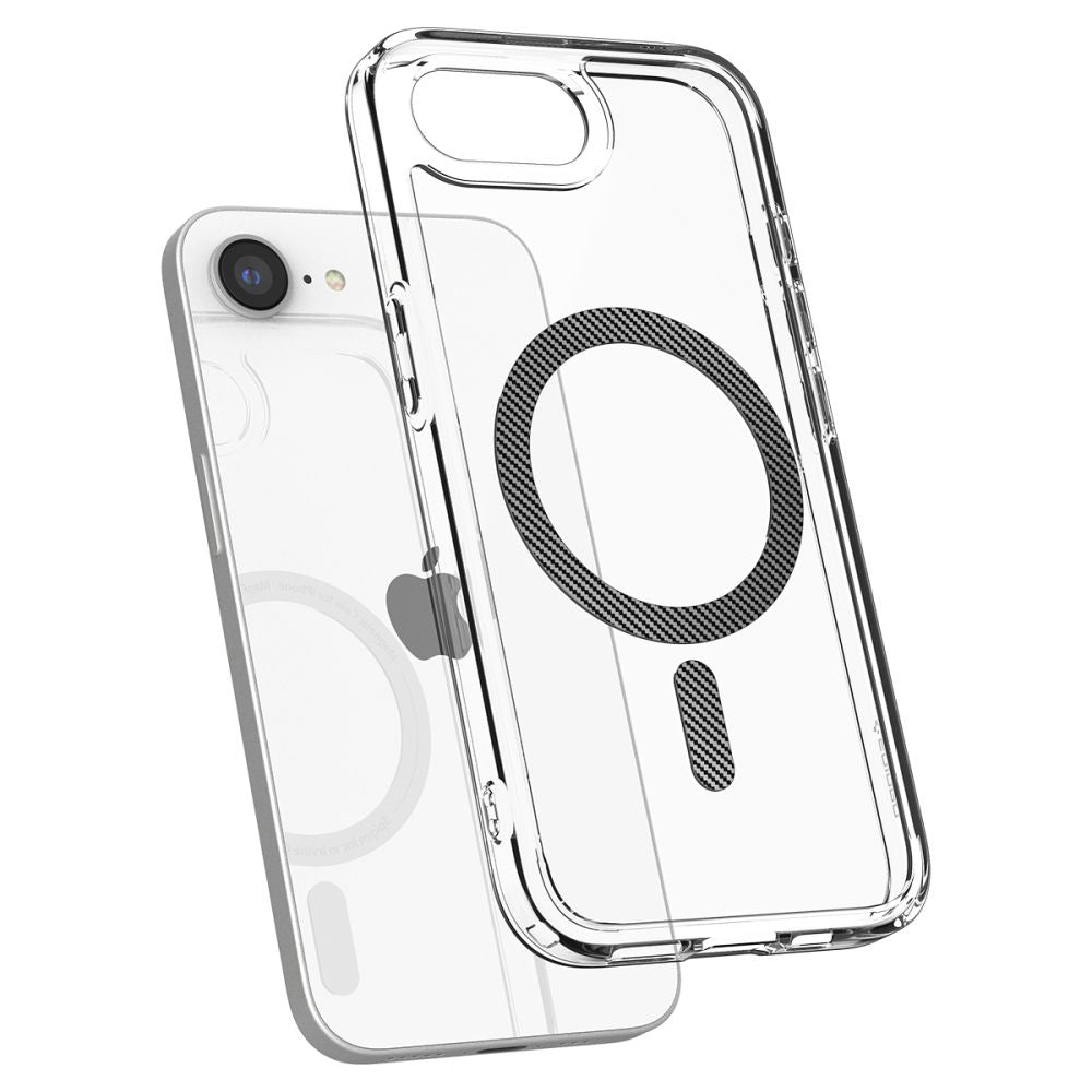MagSafe ovitek za Apple iPhone 17e / 16e, Spigen, Ultra Hybrid Carbon, Prozoren