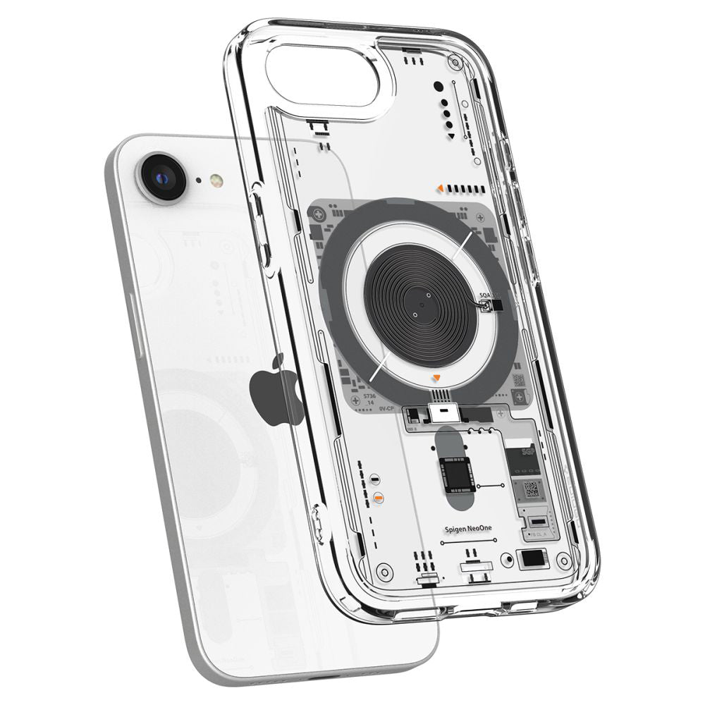 Ovitek MagSafe za Apple iPhone 17e / 16e, Spigen, Ultra Hybrid Neo One, Prozoren