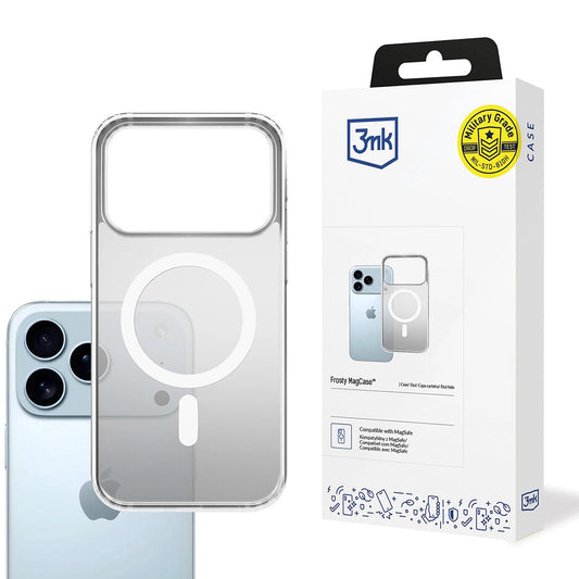 Ovitek MagSafe za Apple iPhone 17 Pro, 3MK, Frosty MagCase, Bela