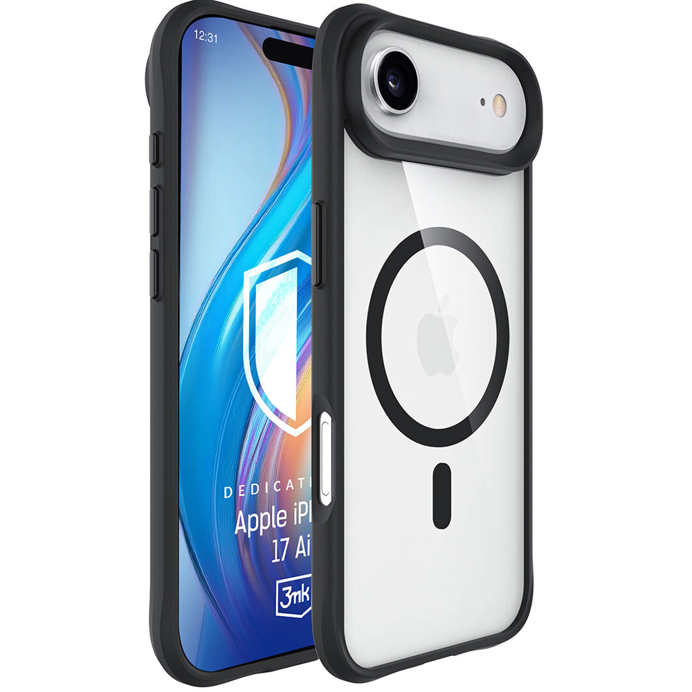 Ovitek MagSafe za Apple iPhone 17 Air, 3MK, Satin Armor, Črn