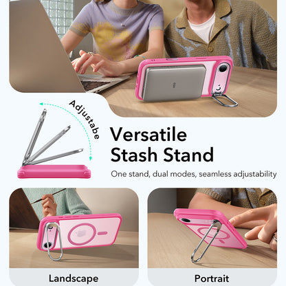Ovitek MagSafe za Apple iPhone 17 Air, ESR, Classic Hybrid Kickstand, Satenasto roza