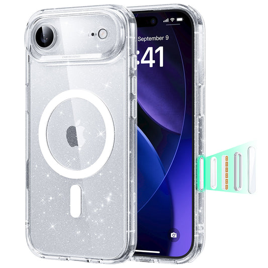 Ovitek MagSafe za Apple iPhone 17 Air, ESR, Classic Hybrid Shimmer, Prozoren