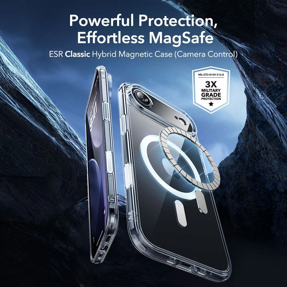Ovitek MagSafe za Apple iPhone 17 Air, ESR, Classic Hybrid s zaščitnikom zaslona, Prozoren