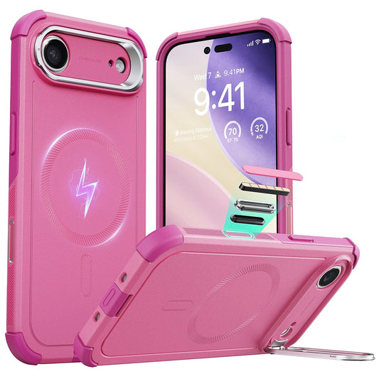 Ovitek MagSafe za Apple iPhone 17 Air, ESR, Cyber Armor Kickstand, Roza