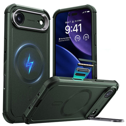 Ovitek MagSafe za Apple iPhone 17 Air, ESR, Cyber Armor Kickstand, Zelen