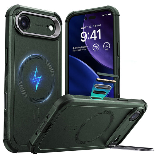 Ovitek MagSafe za Apple iPhone 17 Air, ESR, Cyber Armor Kickstand, Zelen