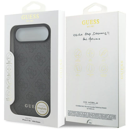 MagSafe ovitek za Apple iPhone 17 Air, Guess, 4G Charm Cradle, črn