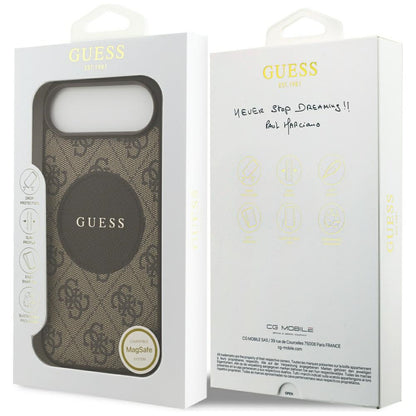 Ovitek MagSafe za Apple iPhone 17 Air, Guess, 4G Circle Classic Logo, rjava