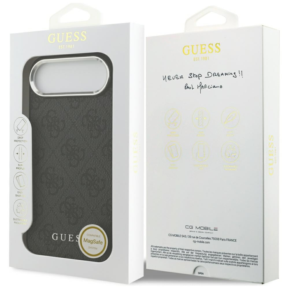MagSafe ovitek za Apple iPhone 17 Air, Guess, 4G Classic Logo, črn