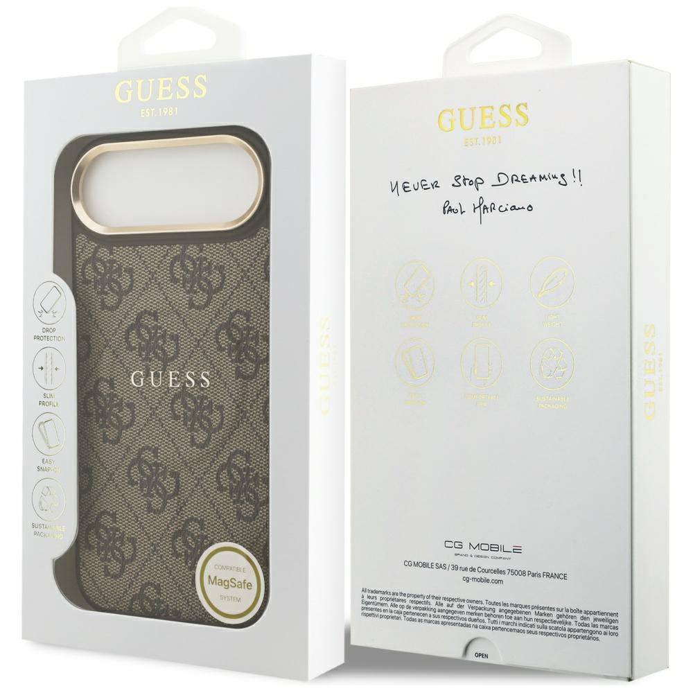 Ovitek MagSafe za Apple iPhone 17 Air, Guess, 4G Classic, Rjava