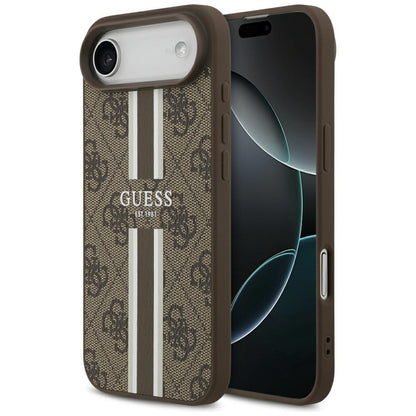 MagSafe ovitek za Apple iPhone 17 Air, Guess, 4G Printed Stripes, rjava