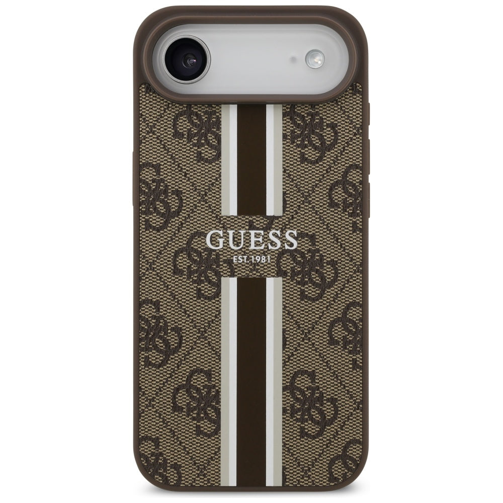 MagSafe ovitek za Apple iPhone 17 Air, Guess, 4G Printed Stripes, rjava