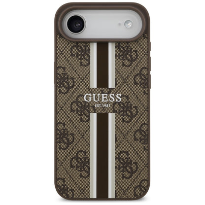MagSafe ovitek za Apple iPhone 17 Air, Guess, 4G Printed Stripes, rjava