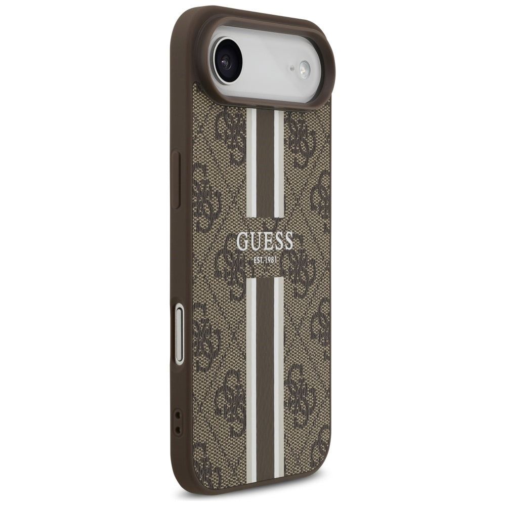 MagSafe ovitek za Apple iPhone 17 Air, Guess, 4G Printed Stripes, rjava