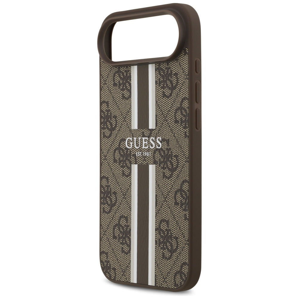 MagSafe ovitek za Apple iPhone 17 Air, Guess, 4G Printed Stripes, rjava