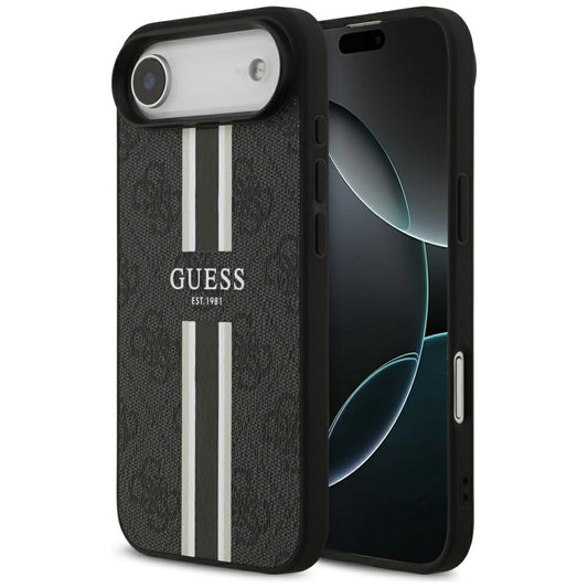 MagSafe ovitek za Apple iPhone 17 Air, Guess, 4G Printed Stripes, črn
