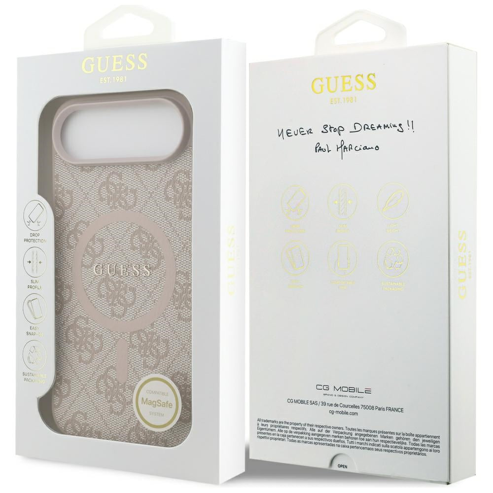 Ovitek MagSafe za Apple iPhone 17 Air, Guess, 4G Ring Classic Logo, Roza