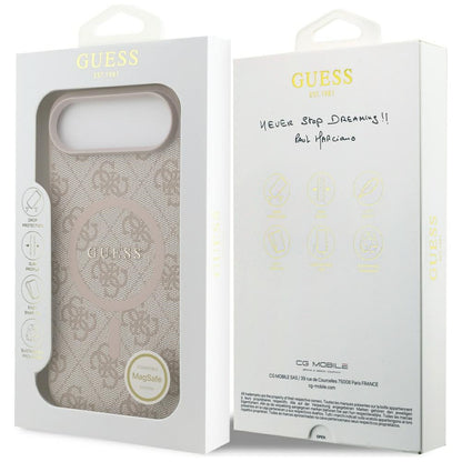 Ovitek MagSafe za Apple iPhone 17 Air, Guess, 4G Ring Classic Logo, Roza
